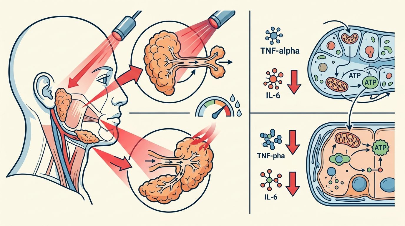 Secretory Mechanisms and Cytokine Modulation in Photobiomodulation for Sjogren Syndrome