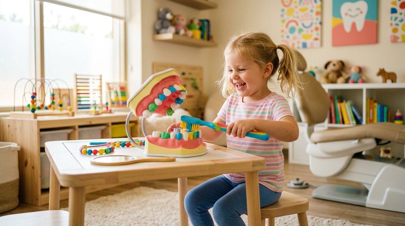 Pediatric desensitization using anatomical models and interactive playful demonstration tools