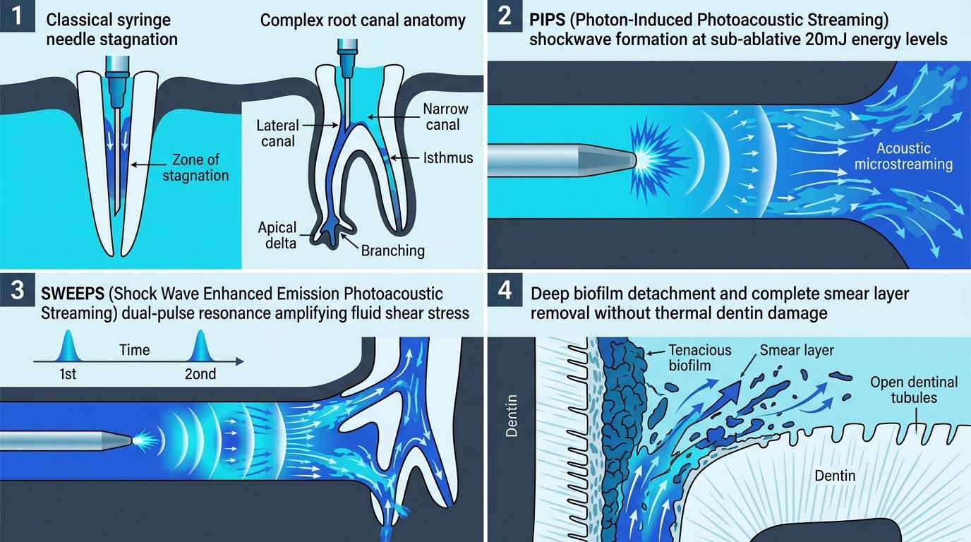 PIPS and SWEEPS Acoustic Cavitation in Root Canal System