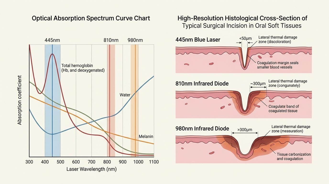 Absorção de Hemoglobina e Perfil Térmico Cirúrgico do Laser Azul 445nm