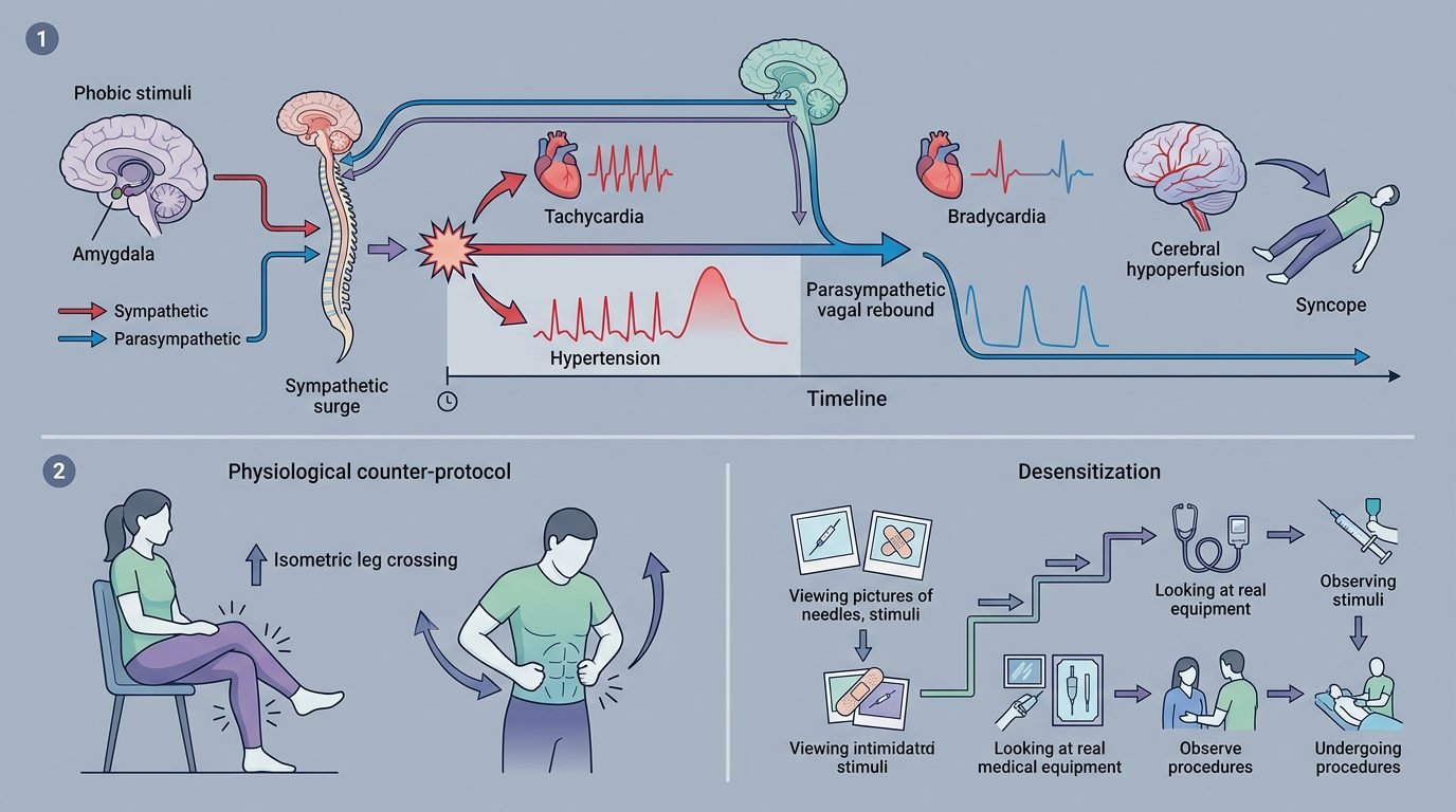 Biphasic Autonomic Response in Needle Phobia and Applied Tension Maneuvers