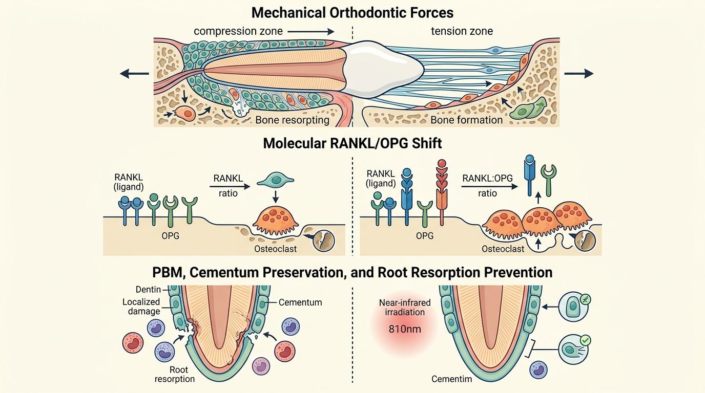 RANKL and OPG Expression and Osteoclastic Kinetics in Orthodontic Photobiomodulation