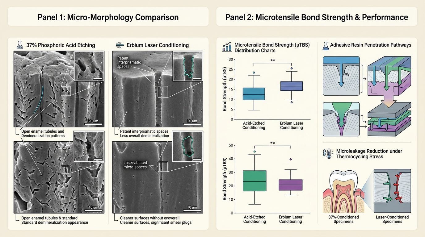 Micro-morphology and Microtensile Bond Strength of Erbium Laser Conditioning