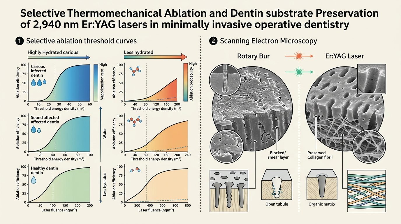Selective Ablation and Dentin Integrity in Er:YAG Laser Cavity Preparation