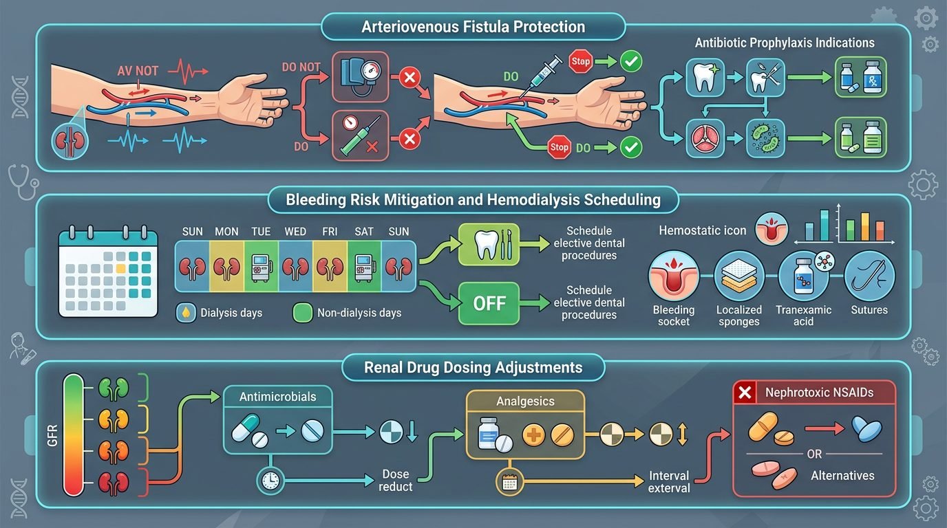 Clinical Management and Hemodialysis Timing for Dental Care in CKD